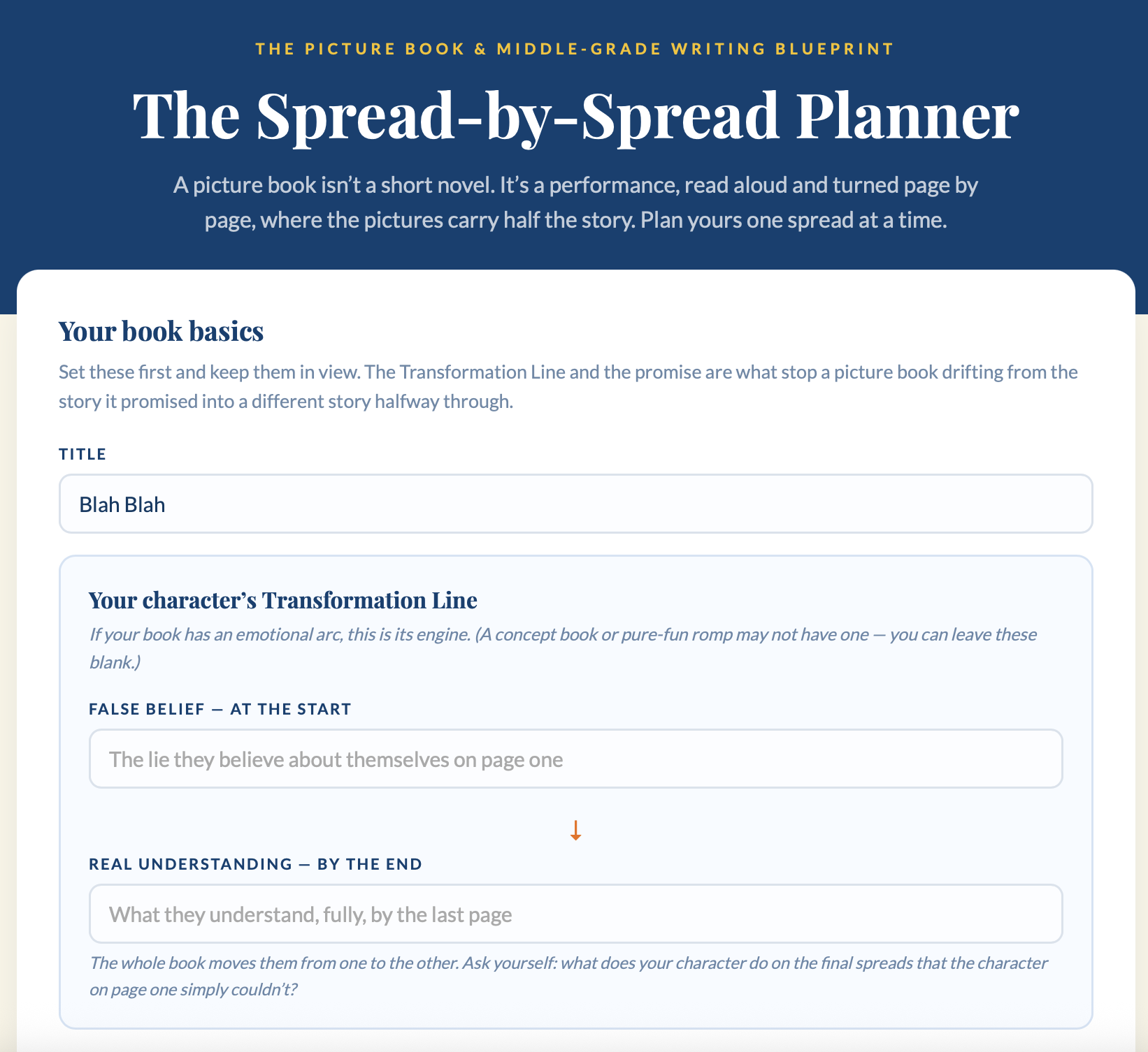 Screenshot of the 14-Beat Planner workspace